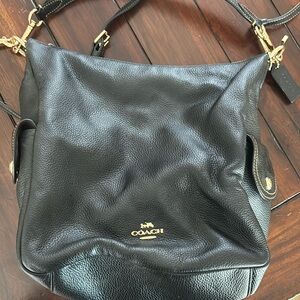Black Coach Pennie Leather Shoulder Purse